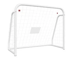 Futbolo vartai, balti, 125x96x60cm, plienas/poliesteris