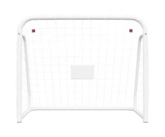 Futbolo vartai, balti, 214x75x152cm, plienas/poliesteris
