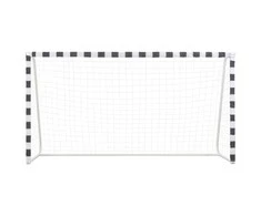 Futbolo vartai, juodos ir baltos sp., 300x160x90 cm, metalas