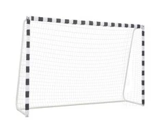 Futbolo vartai, juodos ir baltos sp., 300x200x90 cm, metalas