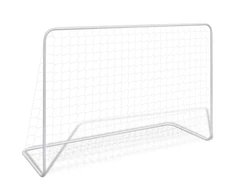 Futbolo vartai su tinkleliu, plienas, balti, 182x61x122cm