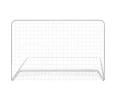 Futbolo vartai su tinkleliu, plienas, balti, 182x61x122cm
