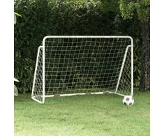Futbolo vartai su tinklu, balti, 180x90x120cm, plienas