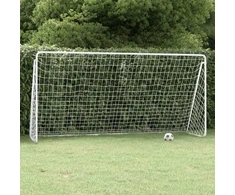 Futbolo vartai su tinklu, balti, 366x122x182cm, plienas