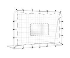 Futbolo atšokimo sienelė, balta/juoda, 184x61x123cm, plienas/PE