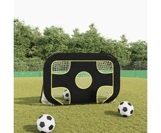 Futbolo vartai su tinklu ir taikiniu, 120x80x80cm, poliesteris