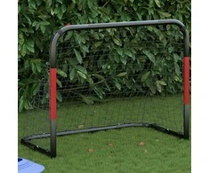 Futbolo vartai su tinklu, raudoni ir juodi, 90x48x71cm, plienas