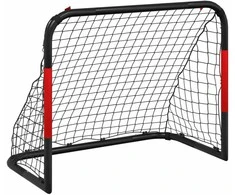 Futbolo vartai su tinklu, raudoni ir juodi, 90x48x71cm, plienas