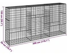 Gabiono krepšys su dangčiu, 300x50x150cm, galvanizuota geležis
