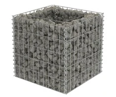 Gabiono vazonas, galvanizuotas plienas, 50x50x50cm, aukštas