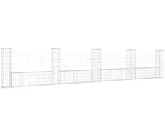 Gabionų krepšiai su 5 kolonomis, 500x20x100cm, geležis