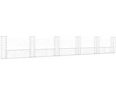 Gabionų krepšiai su 6 kolonomis, 620x20x100cm, geležis