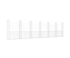 Gabionų krepšiai su 7 kolonomis, 740x20x200cm, geležis