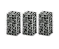 Gabionų rinkinys, 3 vnt., cinkuota viela, 25x25x50cm