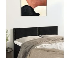 Galvūgaliai, 2vnt., juodos spalvos, 72x5x78/88cm, aksomas