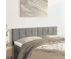 Galvūgaliai, 2vnt., šviesiai pilki, 72x5x78/88cm, aksomas
