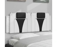 Galvūgalio pagalvėlė, baltas ir juodas, 120cm, dirbtinė oda