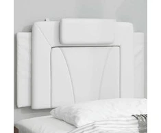 Galvūgalio pagalvėlė, baltos spalvos, 90 cm, dirbtinė oda