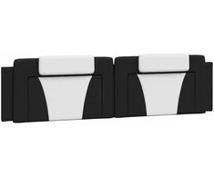 Galvūgalio pagalvėlė, juodas ir baltas, 200cm, dirbtinė oda