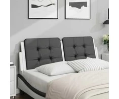 Galvūgalio pagalvėlė, juodas ir baltas, 120cm, dirbtinė oda