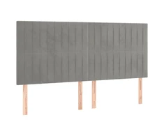 Galvūgalis, 4vnt.,šviesiai pilkos spalvos,90x5x78/88cm, aksomas