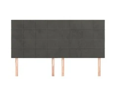 Galvūgalis, 4vnt.,tamsiai pilkos spalvos,90x5x78/88cm, aksomas