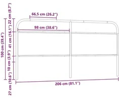 Pakaitinis galvūgalis, ąžuolo spalvos, 200 cm, plienas ir mediena