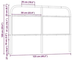 Galvūgalis, dūminio ąžuolo spalvos, 120 cm, plienas ir mediena