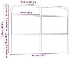 Pakaitinis galvūgalis, dūminio ąžuolo spalvos, 135 cm, plienas ir mediena