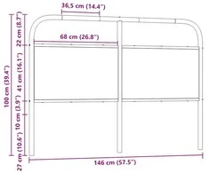 Pakaitinis galvūgalis, dūminio ąžuolo spalvos, 140 cm, plienas ir mediena
