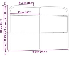 Pakaitinis galvūgalis, dūminio ąžuolo spalvos, 150 cm, plienas ir mediena