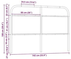 Pakaitinis galvūgalis, ruda ąžuolo, 135cm, apdirbta mediena ir plienas