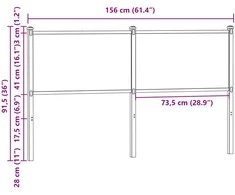 Pakaitinis galvūgalis, ruda ąžuolo spalvos, 150cm, mediena ir plienas