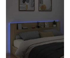 Galvūgalis-spintelė su LED, ąžuolo spalvos, 220x16,5x103,5cm