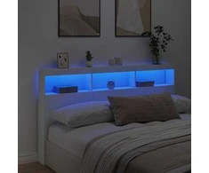 Galvūgalis-spintelė su LED, baltos spalvos, 180x17x102cm