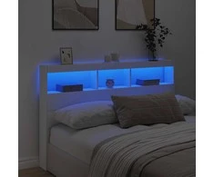 Galvūgalis-spintelė su LED, baltos spalvos, 160x17x102cm