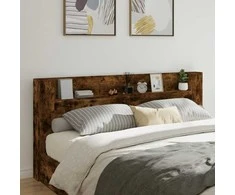 Galvūgalis-spintelė su LED, dūminio ąžuolo, 220x16,5x103,5cm