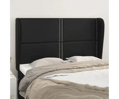 Galvūgalis su auselėmis, juodas, 147x23x118/128cm, dirbtinė oda