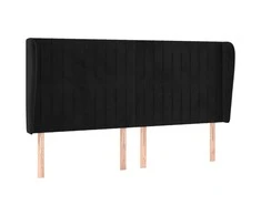 Galvūgalis su auselėmis, juodas, 183x23x118/128cm, aksomas