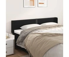 Galvūgalis su auselėmis, juodos ,203x16x78/88cm, dirbtinė oda