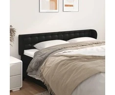 Galvūgalis su auselėmis, juodos, 203x23x78/88cm, dirbtinė oda