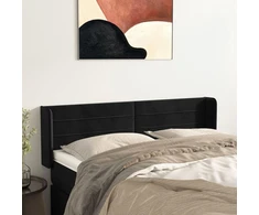 Galvūgalis su auselėmis, juodos spalvos,147x16x78/88cm, aksomas