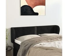 Galvūgalis su auselėmis, juodos spalvos,147x23x78/88cm, aksomas