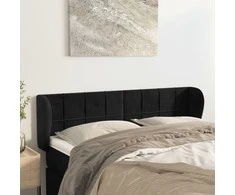 Galvūgalis su auselėmis, juodos spalvos,147x23x78/88cm, aksomas