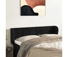 Galvūgalis su auselėmis, juodos spalvos,147x23x78/88cm, aksomas