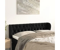 Galvūgalis su auselėmis, juodos spalvos,163x23x78/88cm, aksomas