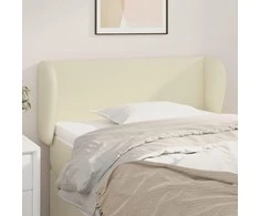 Galvūgalis su auselėmis, kreminės,103x23x78/88cm, dirbtinė oda