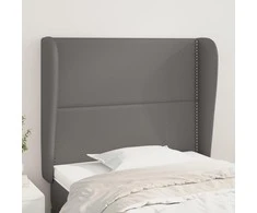 Galvūgalis su auselėmis, pilkas, 103x23x118/128cm, dirbtinė oda