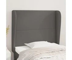 Galvūgalis su auselėmis, pilkas, 83x23x118/128cm, dirbtinė oda