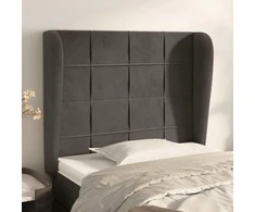 Galvūgalis su auselėmis, pilkas, 83x23x118/128cm, aksomas